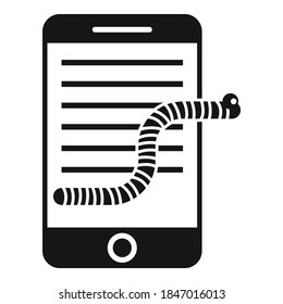Smartphone fraud worm icon. Simple illustration of smartphone fraud worm vector icon for web design isolated on white background