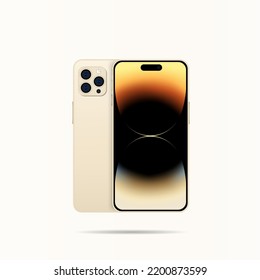 Smartphone. Ilustración de vista frontal y posterior. 