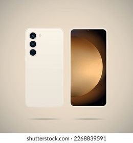 Smartphone. Front and back view illustration. 