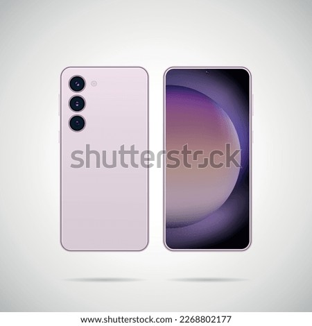 Smartphone. Front and back view illustration. 