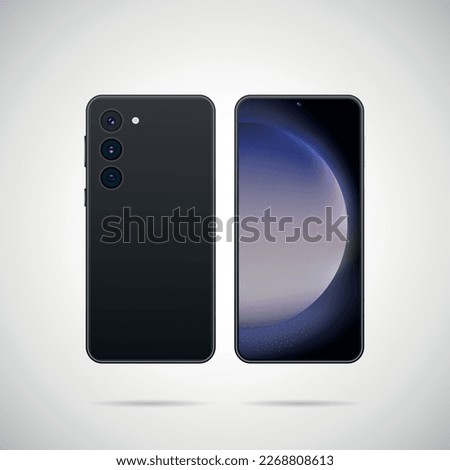 Smartphone. Front and back view illustration. 