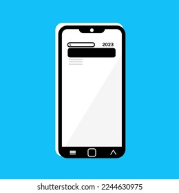 smartphone front screen flat illustration for technology template