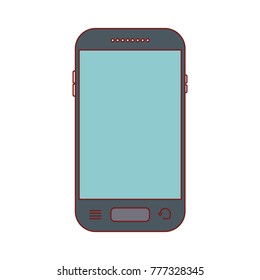 smartphone front view icon colorful silhouette
