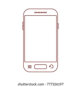 smartphone front view icon in dark red contour