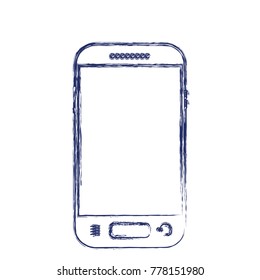 smartphone front view icon in dark blue blurred silhouette