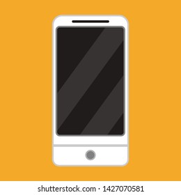 Smartphone front view vector icon device. Mobile phone technology digital blank screen. Gadget flat mockup with camera