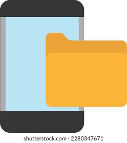 smartphone function folder vector flat illustration