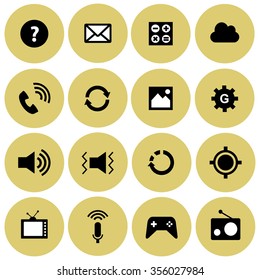 Smartphone functions vector icon set 