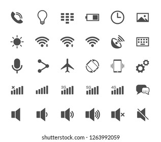 Smartphone functions web icons. Ui elements. Smartphone functions vector icons for web, mobile and ui design