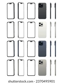 Smartphone gadget, set of 4 pieces  - Vector illustration
