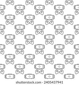 Smartphone Game Controller vector Phone Gamepad concept seamless pattern in outline style