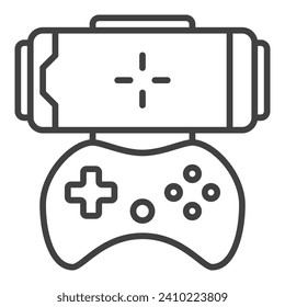 Smartphone Game Controller vector Phone Gamepad concept icon or symbol in outline style