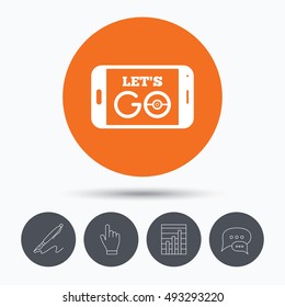 Smartphone game icon. Go symbol.
