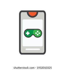 smartphone con ilustración de juego. ilustración de smartphone. icono de vector. 