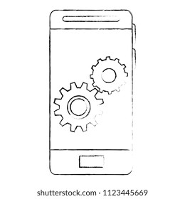 smartphone with gears settings