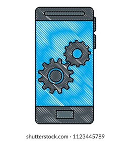 smartphone with gears settings