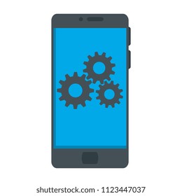 smartphone with gears settings