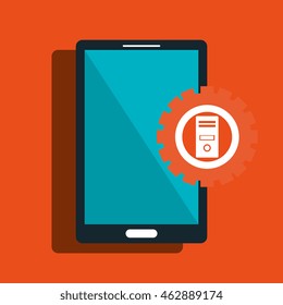 smartphone gears system symbol vector illustracion eps 10