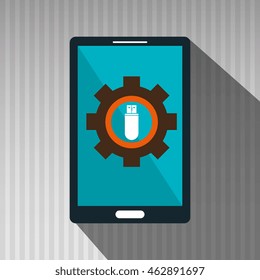 smartphone gears system symbol vector illustracion eps 10