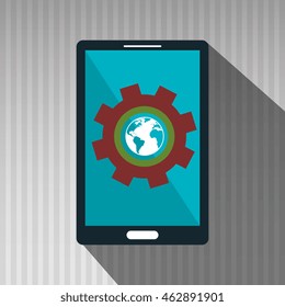 smartphone gears system symbol vector illustracion eps 10