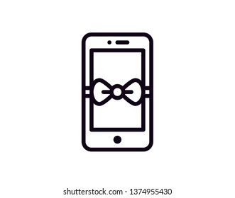 Smartphone. Gift box concept. Vector icon - vector 