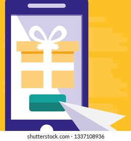 smartphone with gift ecommerce