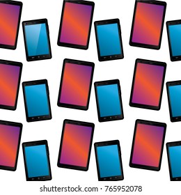 smartphone with glass reflection digital device pattern image 
