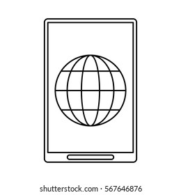 smartphone global connection technology design thin line