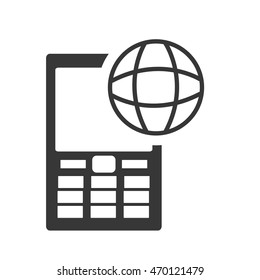 Smartphone global gadget technology media icon. Isolated and flat illustration. Vector graphic