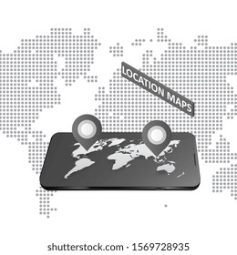 Smartphone with global map. Modern infographic template. Graphic concept for your design