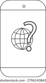 Smartphone con globo y signo de interrogación en pantalla