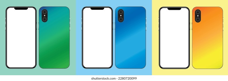Smartphone con paro de vectores traseros brillante