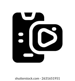 smartphone glyph icon. Strong and solid vector icon for websites, mobile interfaces, presentations, and visual branding. High quality and easy to edit.