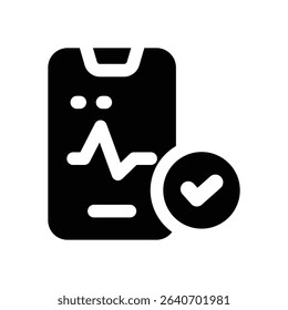 smartphone glyph icon. Strong and solid vector icon for websites, mobile interfaces, presentations, and visual branding. High quality and easy to edit.