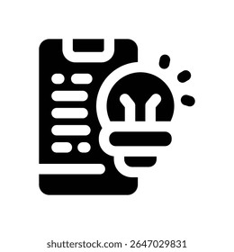 smartphone glyph icon. Strong and solid vector icon for websites, mobile interfaces, presentations, and visual branding. High quality and easy to edit.