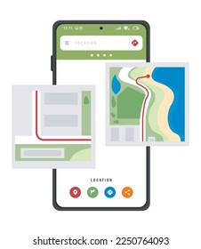 smartphone con icono de aplicación gps