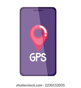 smartphone con icono aislado de aplicación gps