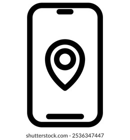 Smartphone GPS location - modern GPS location or navigation icon symbol