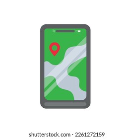 smartphone con ilustración de vector de mapa GPS