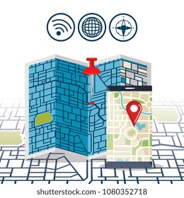 smartphone with gps navigation app