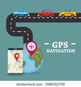 smartphone with gps navigation app