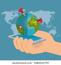 smartphone with gps navigation app