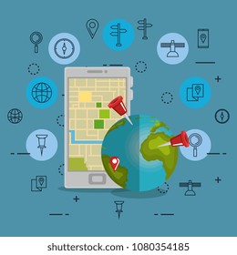 smartphone with gps navigation app
