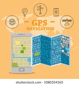 smartphone with gps navigation app