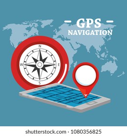 smartphone with gps navigation app