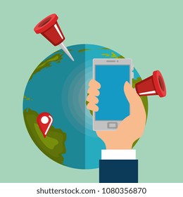 smartphone with gps navigation app
