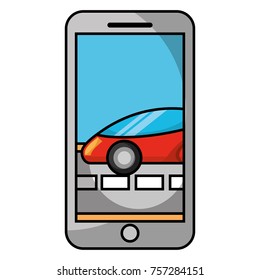 smartphone gps navigation car on road