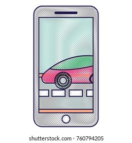 smartphone gps navigation car on road
