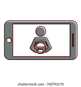 smartphone gps navigation driver at steering wheel