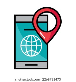 smartphone gps navigation icon isolated